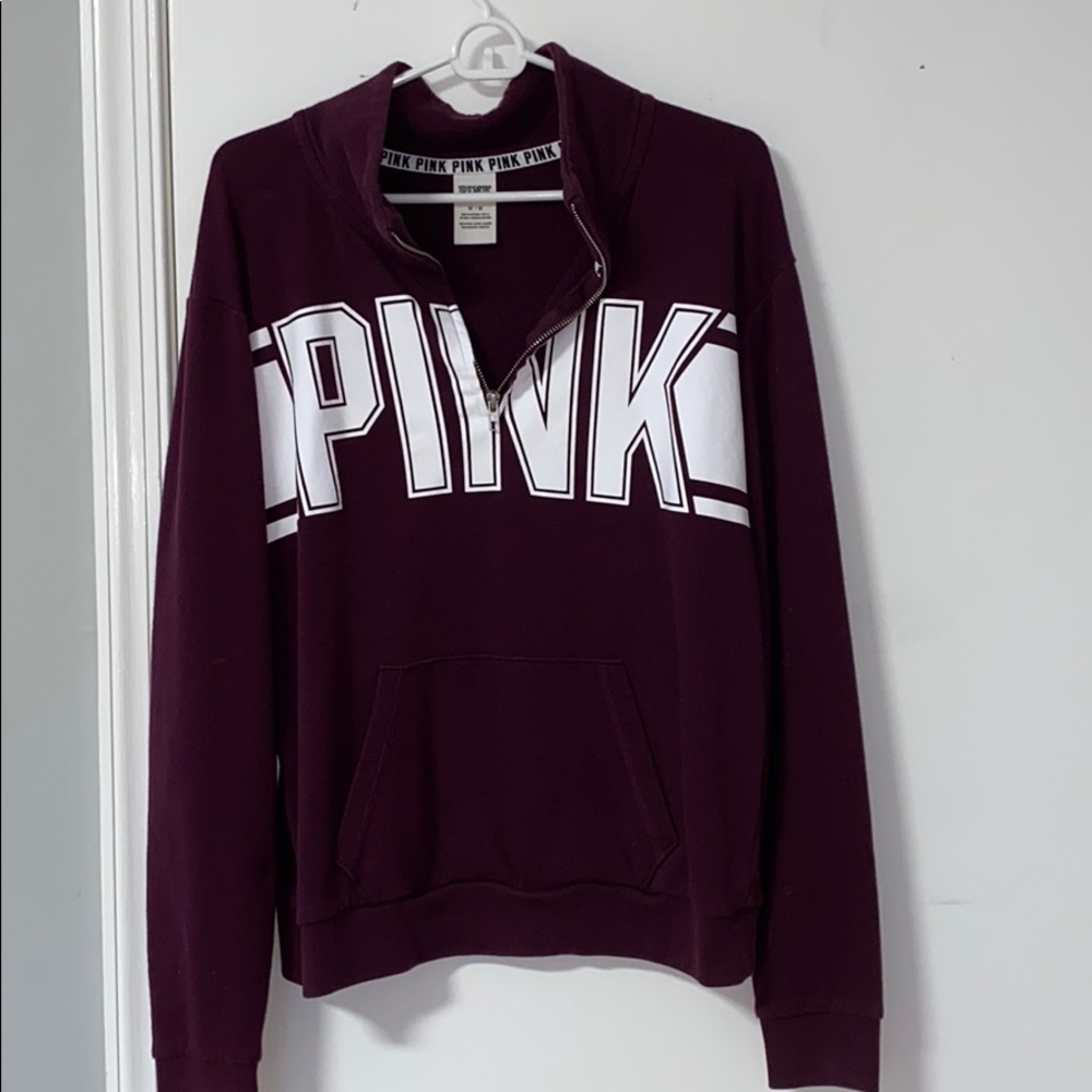 Victoria Secret Pink Maroon Quarterzip